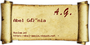 Abel Génia névjegykártya